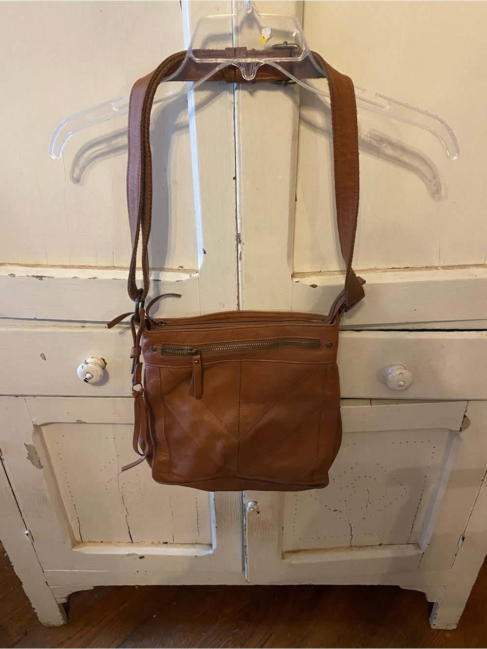 Lucky Brand Tan Leather Crossbody Bag